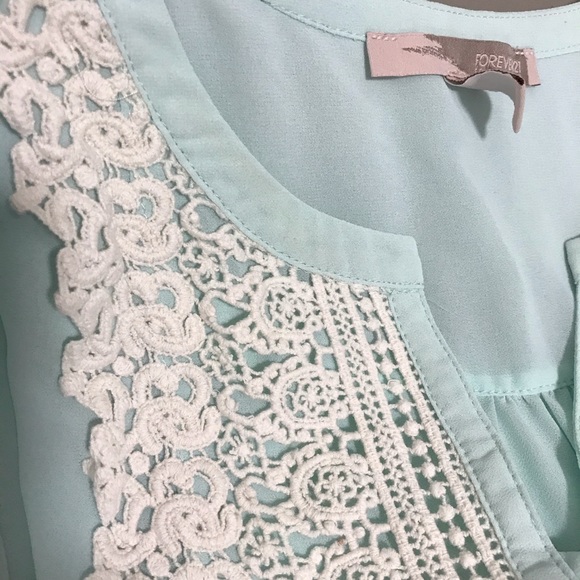 Forever 21 lace 3/4 sleeve blouse Sz S - Picture 10 of 12